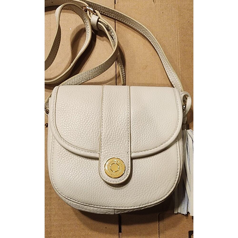Isaac Mizrahi Beige Pebbled Leather Crossbody shoulder purse Bag new W/ Out Tags - Picture 2 of 4